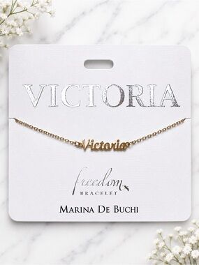 MARINA DE BUCHI Gold Personalized Luxe Name Bracelet, Victoria